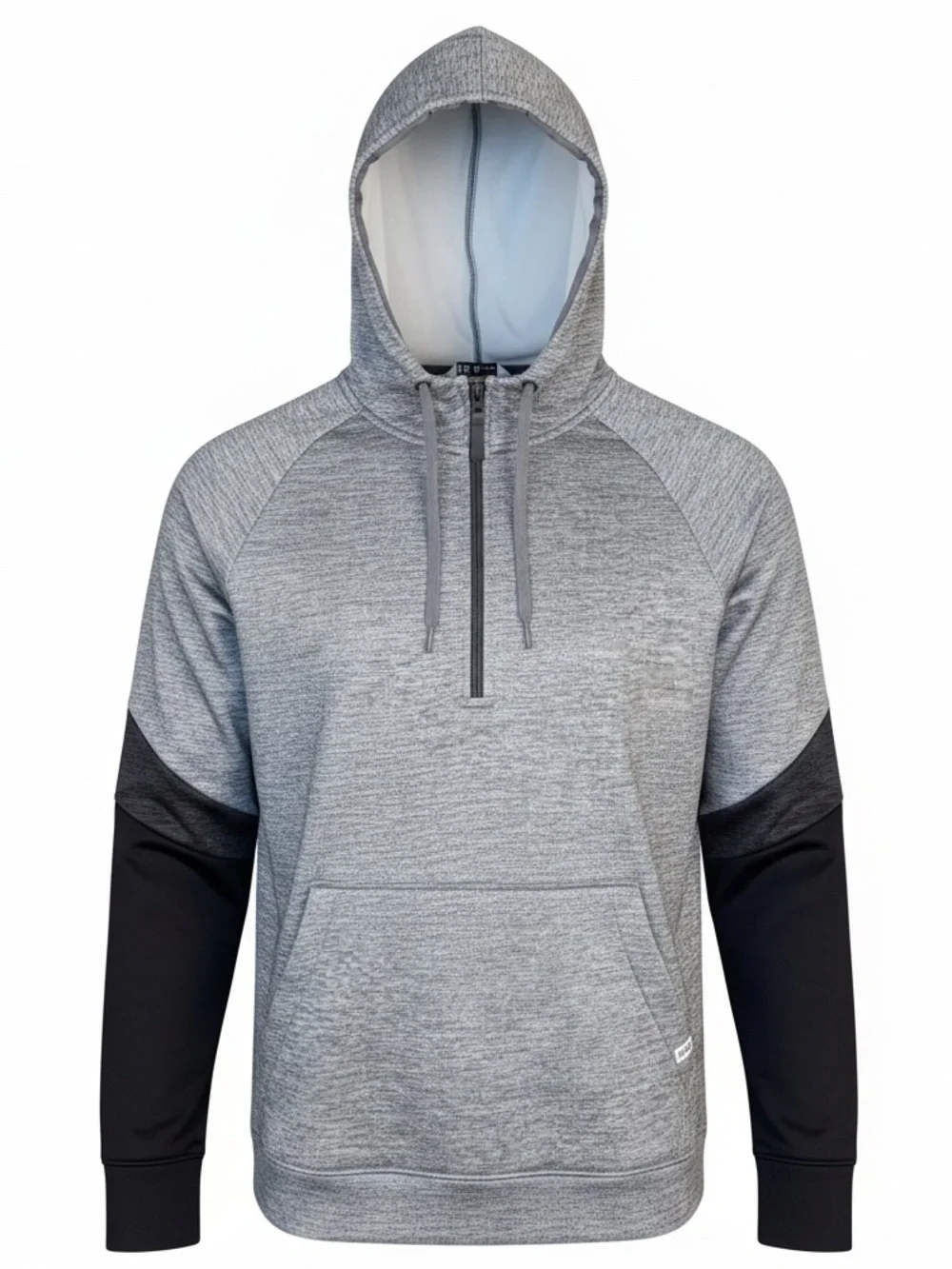 DSG Color Block Quarter Front Zip Hoodie in Heather Gray and Black Size XL